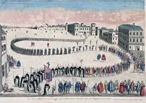 Inquisition: Grand procession of the auto-da-fe of criminals