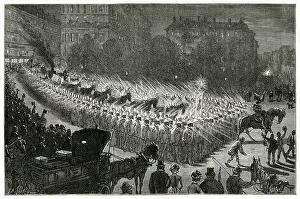 Spectacular: Grand procession with Edison's electric lamps, New York, USA