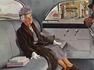 Seniors: Grandmother sitting in Large Car