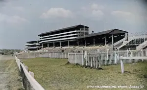 Epsom: Grandstand at Epsom racecourse, Surrey
