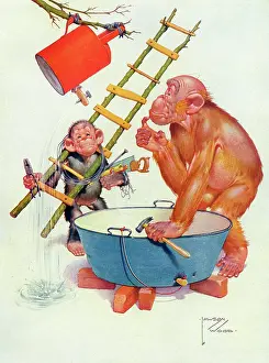 Lawson Wood (iln): Granpop does a bit of plumbing by Lawson Wood