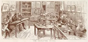 Magnifying: The Graphic - engraving room 1881