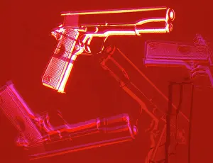 Outlines: Graphic pattern model 1911.45 caliber automatic