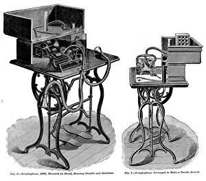 Treadle: The graphophone, an early recording device, ?