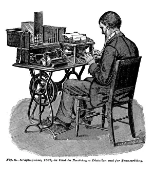 Transcribing: The graphophone, an early recording device, ?