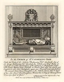 Antiquaries: Grave effigy of Sir Nicholas Throkmorton, St. Catherine Cree