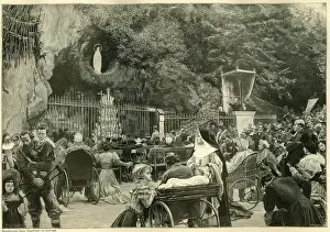 Railings: In front of the grave well in Lourdes, France