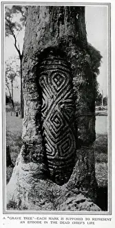 Glittering: A grave tree carving