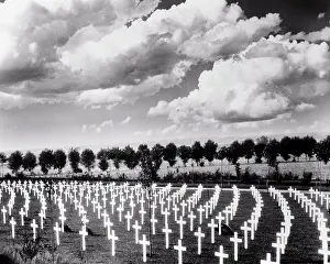 Belleau: Graves of World War 1 Dead Row on Row White Cross
