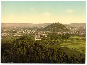 Styria: Graz, general view from the Rainer Kogel, Styria, Austro-Hun