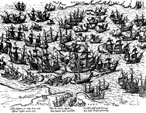 Hogenberg: Great Britain, wars against Spain, naval battle