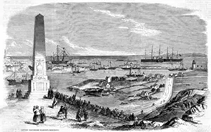 Holyhead: Great Eastern entering Holyhead harbour, 1859