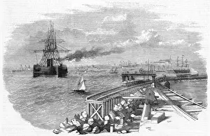 Holyhead: Great Eastern entering Holyhead harbour, 1859