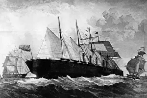 Movable: The Great Eastern at sea, 1860