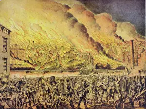 C1871: The Great fire at Chicago Oct. 9th 1871. View from the west