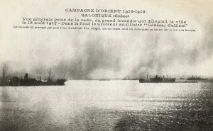 Gallieni: The Great Fire at Thessaloniki - View from the sea