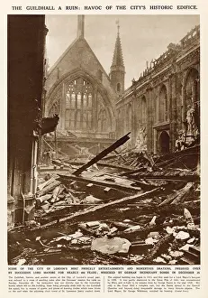 Wanton: The Great Hall of the Guildhall, bombed during Blitz