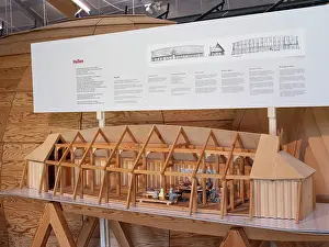 Uppsala: Great hall model, Museum, Gamla Uppsala, Uppland, Sweden