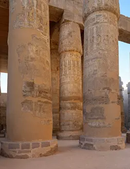 Triad: Great Hypostyle Hall, Karnak Temple, Thebes, Luxor, Egypt