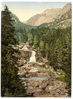 Tatra: Great Kohlbach, Middle Waterfall, Tatra, Austro-Hungary