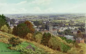 Worcs: Great Malvern, Worcestershire, viewed from the hills