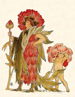 Peony: Great Peonies, by Walter Crane