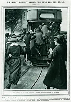 Commuting: Great railway strike, crowded tram 1919