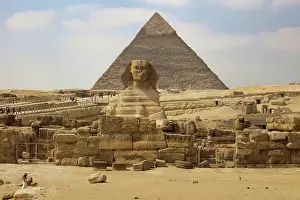 Great Sphinx and Pyramid of Khafre, Giza Pyramid Complex