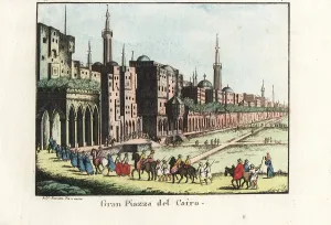 Ferrrario: The great square of Cairo, Egypt, 1820s