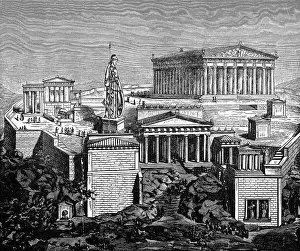 Townscapes: Greece, Athens, acropolis, drawing