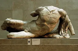 Parthenon: Greece. Athens. Parthenon West Pediment. Naked reclined figu