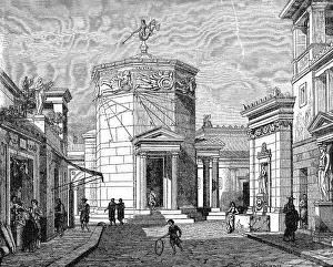 Hellas: Greece, Athens, tower of winds, wood engraving