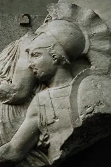 Parthenon: Greece. Parthenon. Frieze North. XXVII frieze depicting a ri