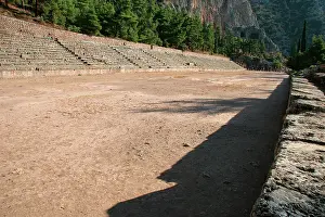Pythian: Greek Art. Delphi. View of Stadium, used for the Pythian Gam