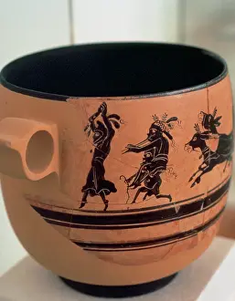 Flute: Greek Art. Greece. Skyphos (5th-4th centuries). It depicts a