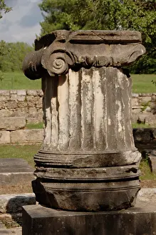 Volute: Greek Art. Ionic column. Volutes. Olympia. Greece