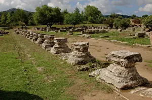 Ionic: Greek Art. Leonidaion. Ionic capitals. Olympia. Greece