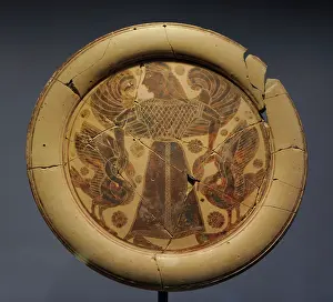 Dish: Greek Art. Orientalizing style. Pottery. 8th and 7th centuri