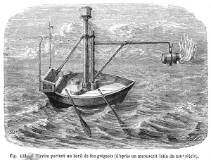 Flaming: Greek fire ship