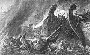 Flaming: Greek fire ship