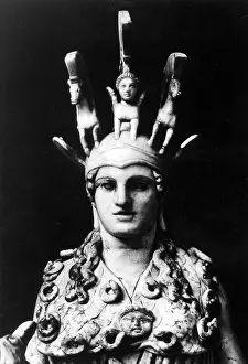 Phidias: The Greek goddess Athena with helmet