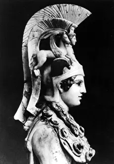 Phidias: The Greek goddess Athena with helmet