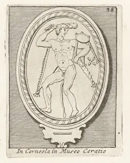 Cortona: Greek hero Heracles taking the Delphic tripod