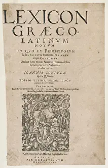 Scholars: GREEK-LATIN DICTIONARY