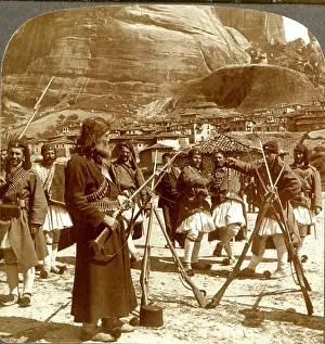 Stereo: Greek Priest and Army preparing for war