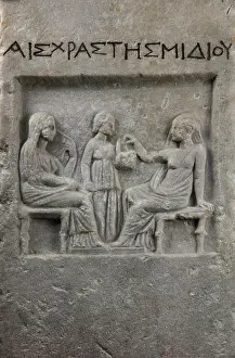 Himation: Greek relief, Musee Lapidaire, Avignon, Provence, France