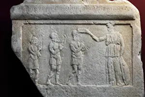 Demosthenes: Greek relief, Musee Lapidaire, Avignon, Provence, France