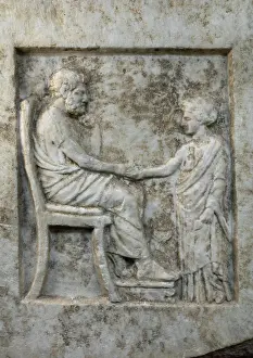 Chiton: Greek stele, Musee Lapidaire, Avignon