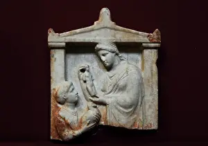 Himation: Greek stele, Musee Lapidaire, Avignon