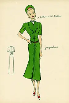 Sleeved: GREEN DRESS 1938
